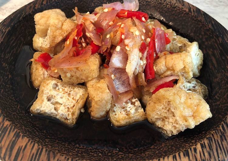 Tahu Gejrot - Fried Tofu in Chili Soy Sauce