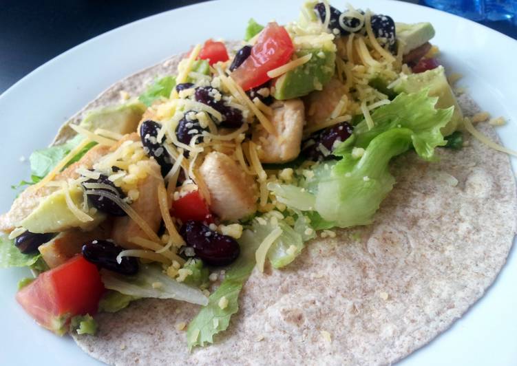 Healthy, quick and easy chicken wrap