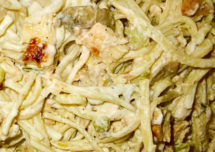 30 minute Grilled chicken ranch pasta