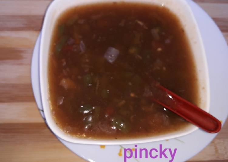 India instant sweet and sour vegetable soup