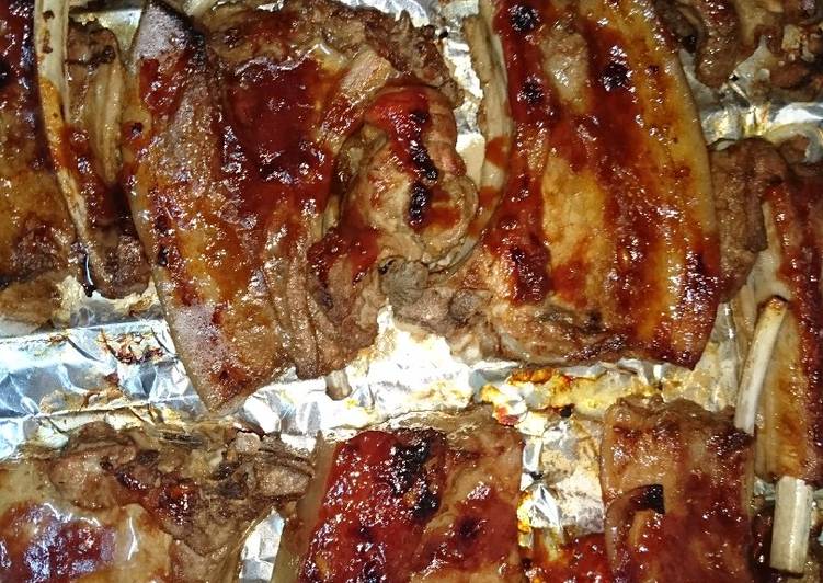 Oven grilled sweet and sour pork chops