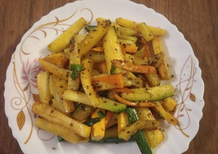 Zucchini and carrot stir fry