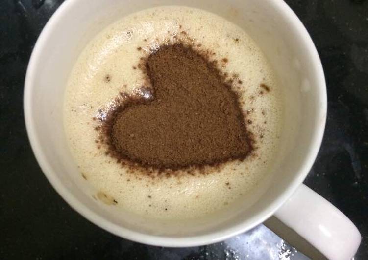 Homemade cappucino coffee with 3 ingredients