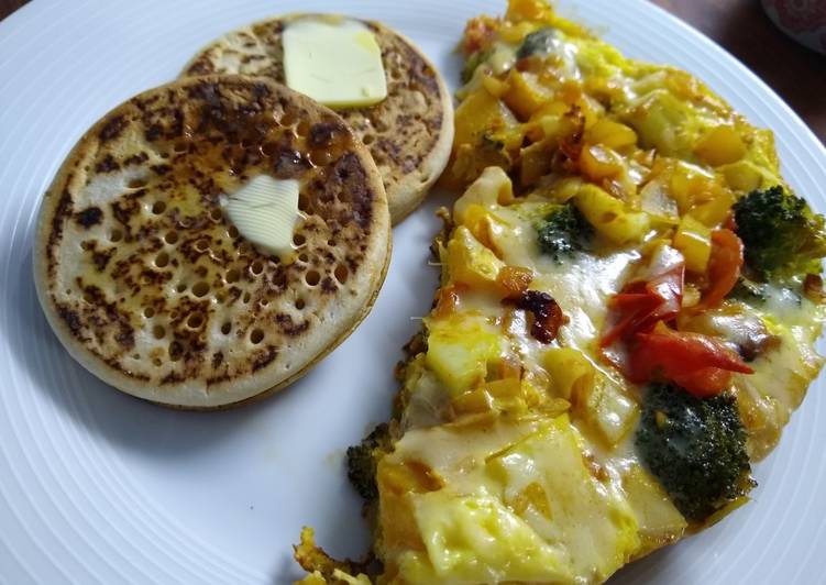 Steamed Fritatta with Crumpets