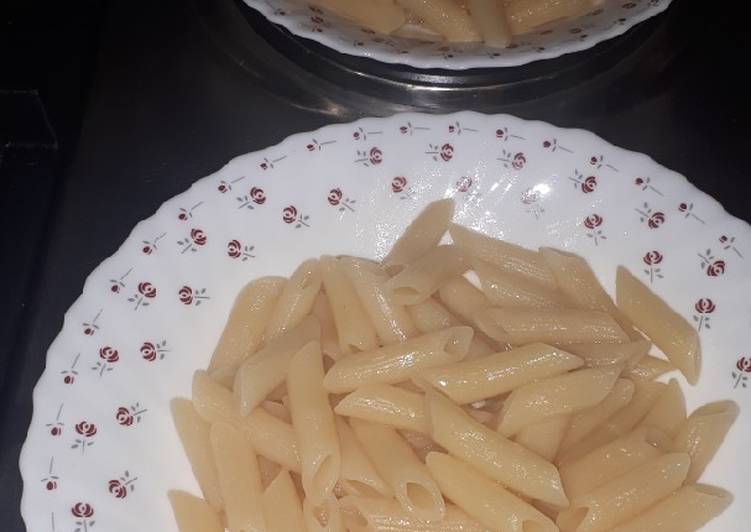 Boiled penne pasta