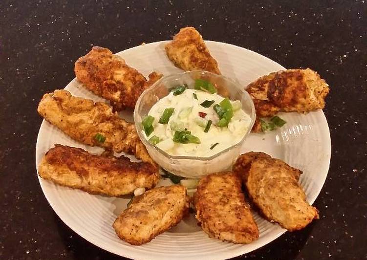 Turkey Tenders with Garlic Herb Cheese Dipping Sauce