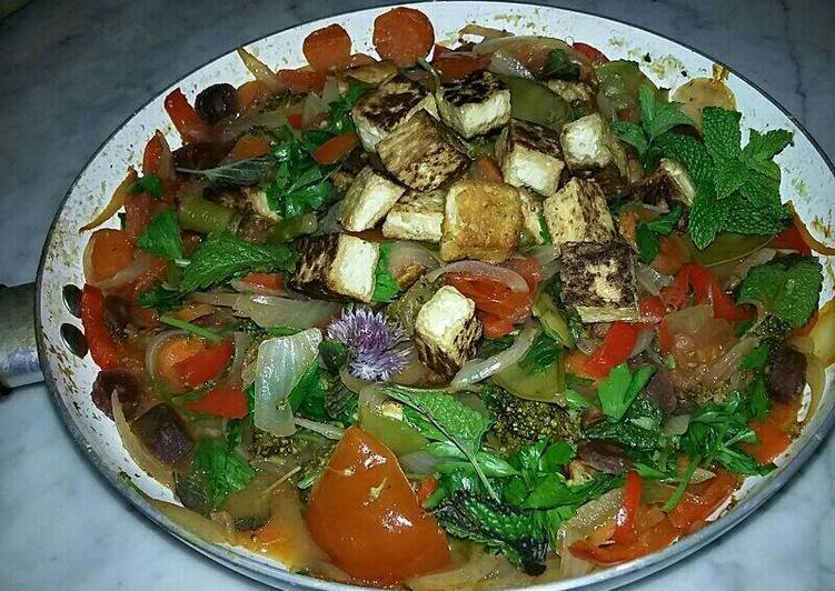 Thai style ~ red curry veggie sauté