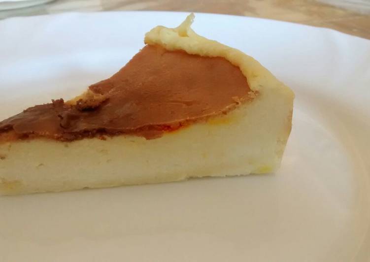 Baked Baseless Saffron Cheesecake