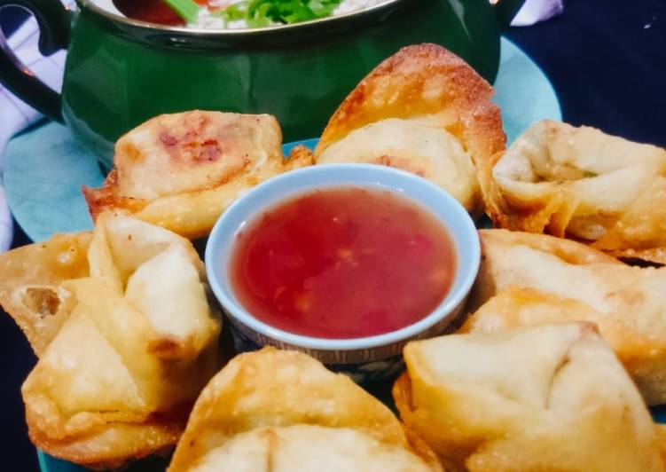 Fried_wontons with hot and sour soup