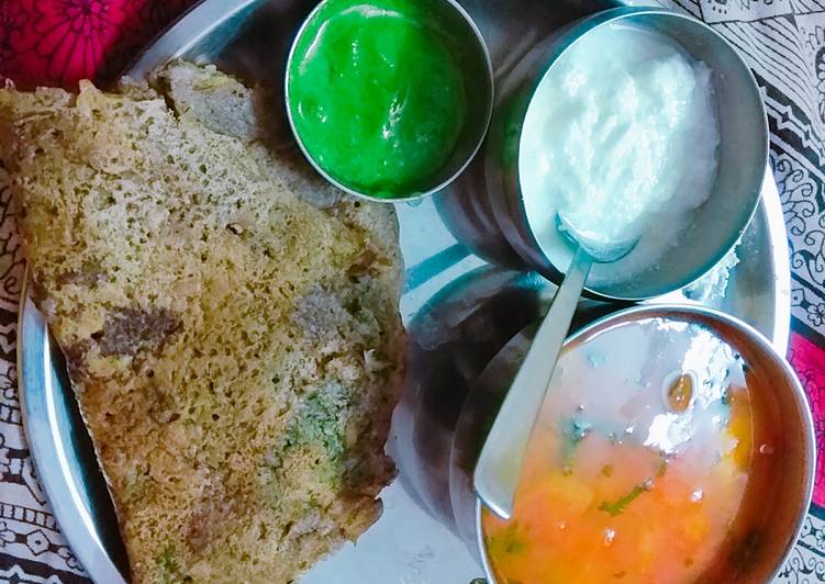 Fasting thali buck wheat(kuttu) flour chilla & potatoes curry