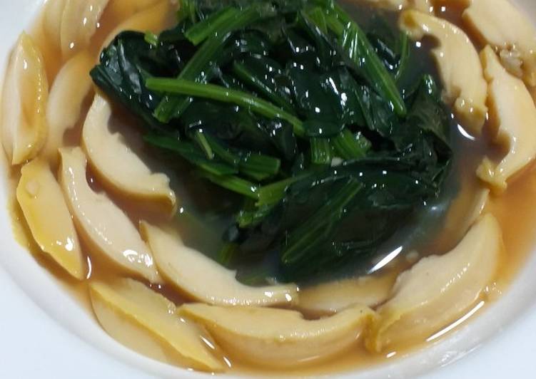 Abalone with spinach