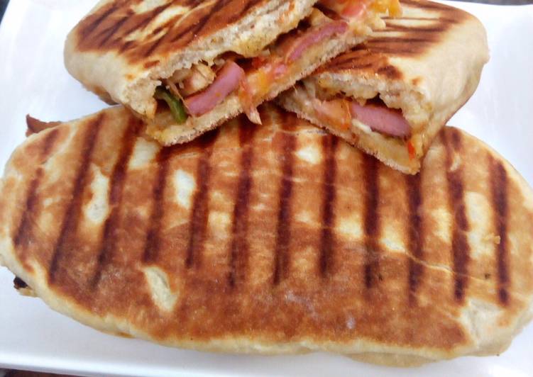 Grilled chicken panini sandwich