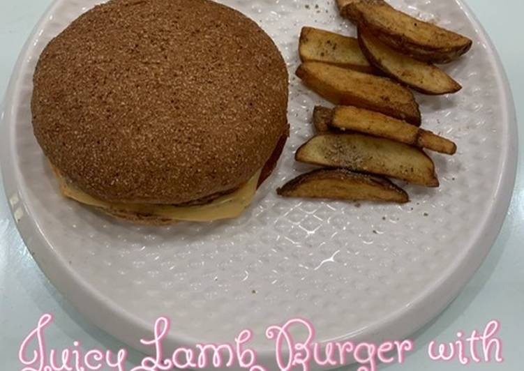 Juicy lamb burger