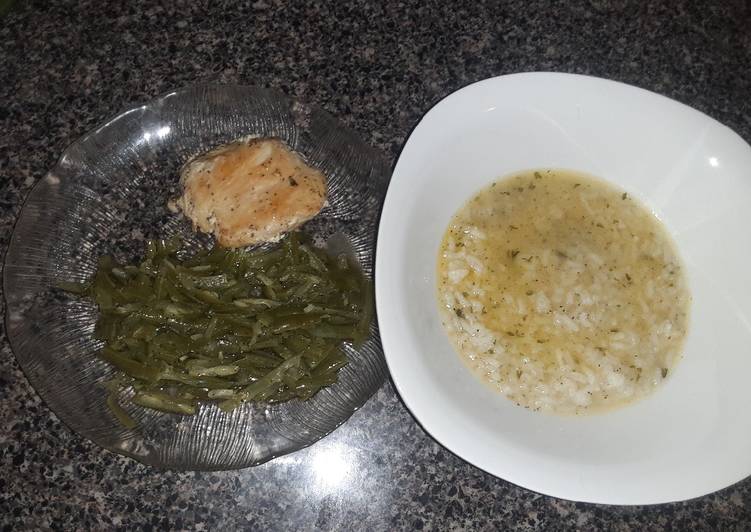 Buttery rice soup recipe w/ chicken breast &green beans