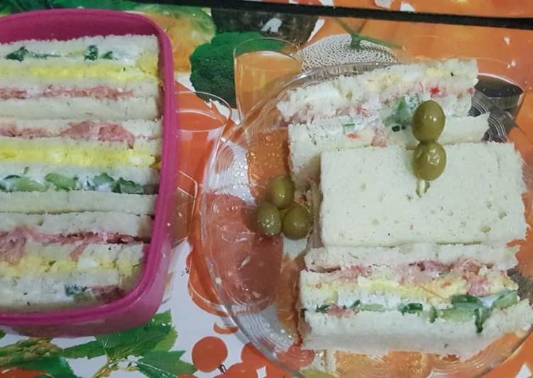 Three layered/three coloured sandwiches#healty food