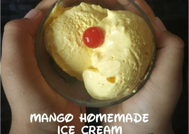 Mango homemade ice cream
