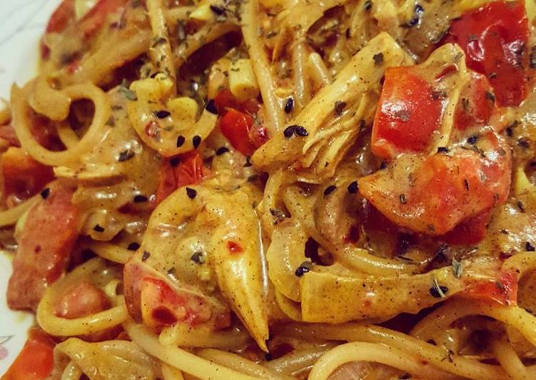 Buttered Chicken Curry Spaghetti