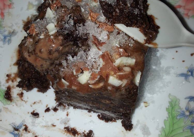 Moist Chocolate Nut Cake In Crushed Sugar Granules