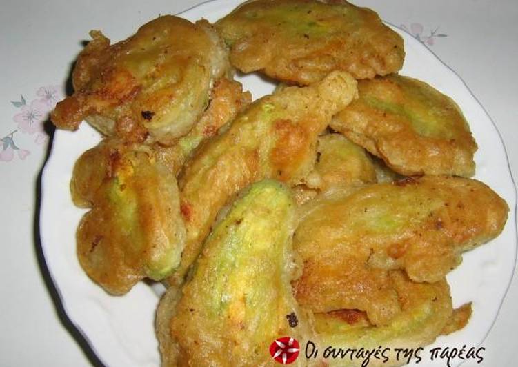 Stuffed zucchini flowers from Lesvos