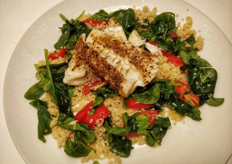 Cod with quinoa salad