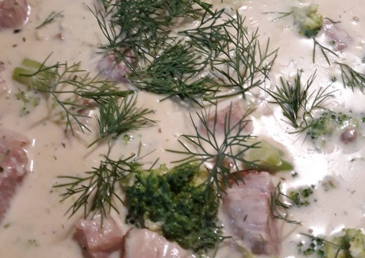 Ham, Broccoli, Gouda Cheese Soup