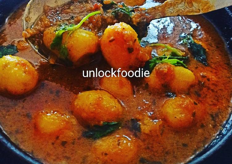 Baby Potatoes Dum Aloo in Panjabi style