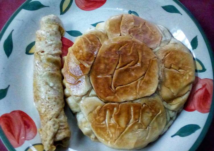 Fried Bread and Rolled Omelette