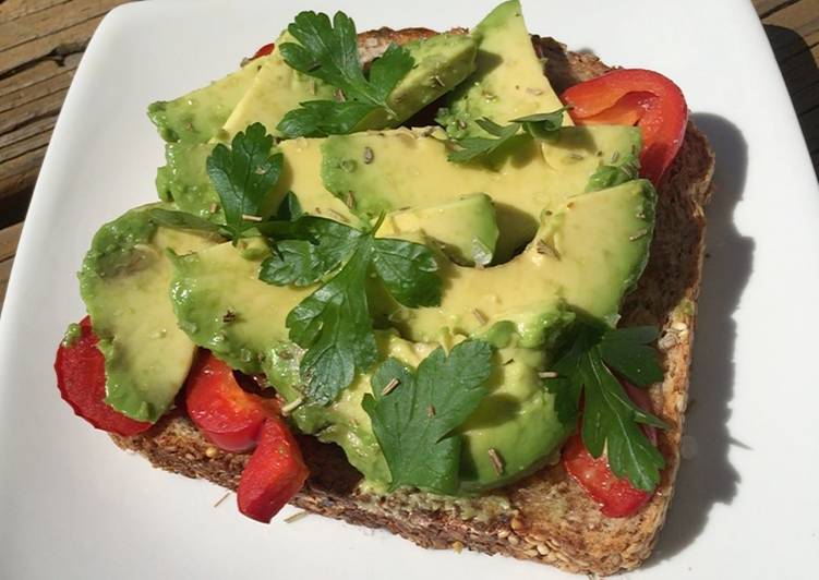 Roasted Red Pepper Avocado Toast
