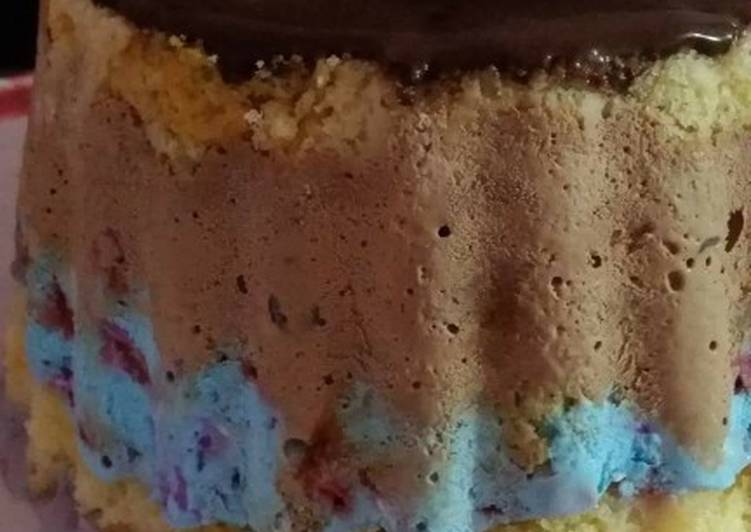 Rainbow ice cream cake #Ramzan special